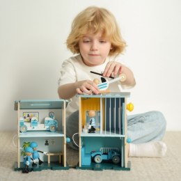  Posterunek Policji Drewniany Samochód Helikopter FIgurki 12el.