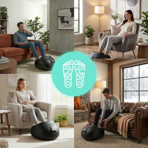 Masażer elektryczny do stóp z funkcją grzania refleksologia 3 tryby pilot 40W ModernHome