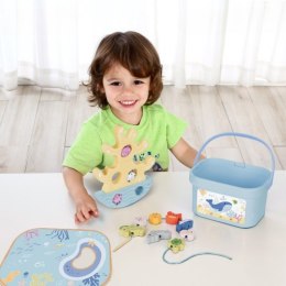  Drewniany Zestaw Morskich Zabawek Wieża Balansująca Łowienie Ryb Figurki 23 Elementy