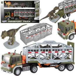 Ciężarówka Transporter Dinozaurów Auto z Dźwiękiem i Światłem