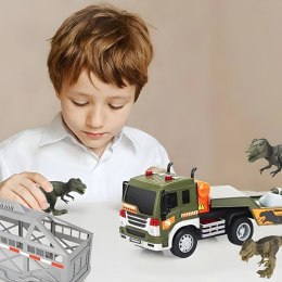 Ciężarówka Transporter Dinozaurów Auto z Dźwiękiem i Światłem