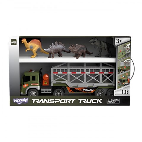 Ciężarówka Transporter Dinozaurów Auto z Dźwiękiem i Światłem