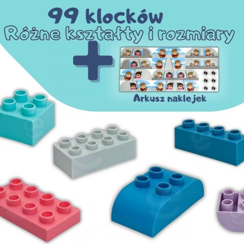 WOOPIE Klocki Soft Blocks Zestaw 99 Elementów w Pudełku