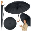 Duży Parasol Automatyczny Pokrowiec Na Ramię 24-Żeberkowy Czarny 115 cm