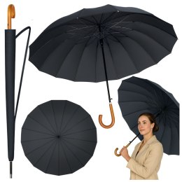 Duży Parasol Automatyczny Pokrowiec Na Ramię 24-Żeberkowy Czarny 115 cm