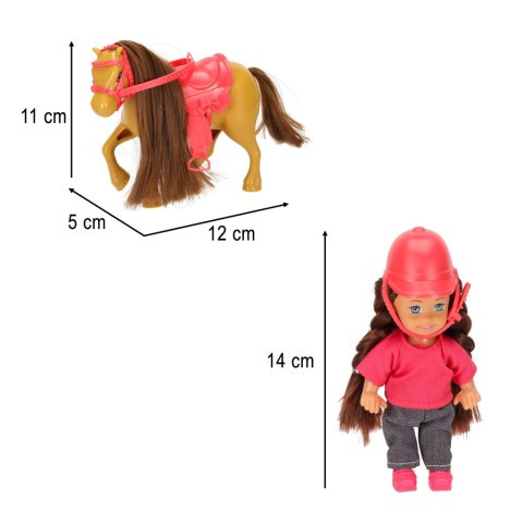Lalka z konikiem kucykiem dziewczynka zestaw 5 elementów