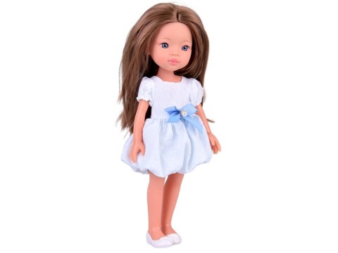 Lovely Girl Lalka szatynka z długimi włosami w białej sukience 33cm