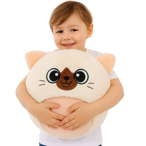 Piłka Do Skakania Rosnąca Pluszowa Kotek Biały Pompka 50 cm