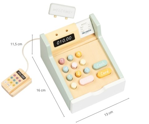 Tooky Toy TP543 Drewniana kasa sklepowa
