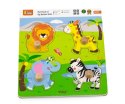 Viga 50840 Drewniane puzzle z uchwytami - zwierzęta Afryki