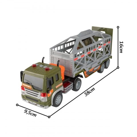 Ciężarówka Transporter Dinozaurów Auto z Dźwiękiem i Światłem