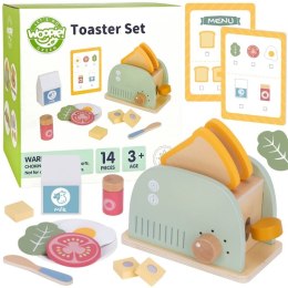 GREEN Drewniany Toster Zestaw Śniadaniowy z Akcesoriami 14 el. FSC