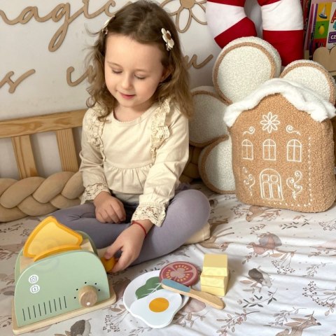 GREEN Drewniany Toster Zestaw Śniadaniowy z Akcesoriami 14 el. FSC