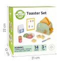 GREEN Drewniany Toster Zestaw Śniadaniowy z Akcesoriami 14 el. FSC