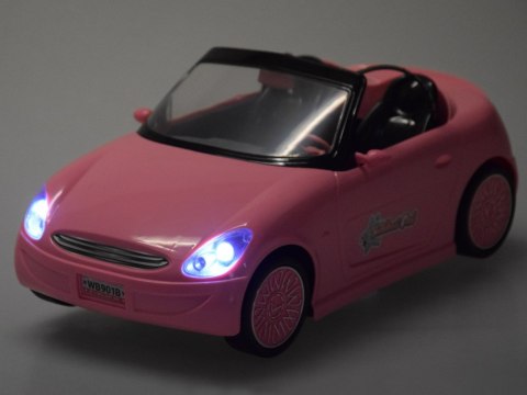 Zdalnie Sterowany Samochód Różowy Cabrio Duże Auto ze Światłami RC0713
