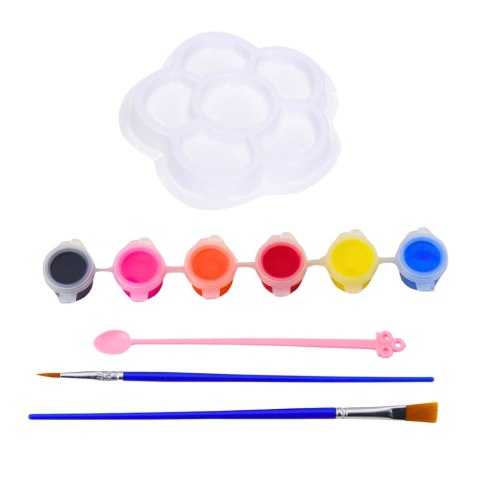 Zestaw Kreatywny Miska Dla Do Malowania Farbki Pędzelki DIY 6 el.