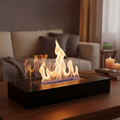 Biokominek wolnostojący stołowy bezdymny na biopaliwo prostokątny