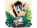 Malowanie po numerach 30x30cm KHO1273 Wesoła zebra AP0088