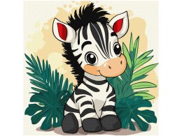 Malowanie po numerach 30x30cm KHO1273 Wesoła zebra AP0088
