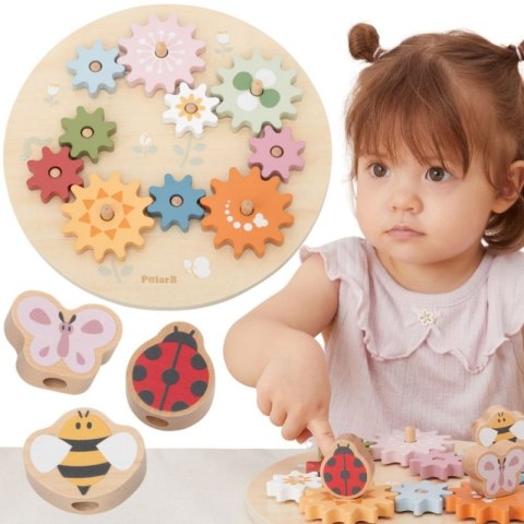 VIGA PolarB Drewniane Kolorowe Koła Zębate Montessori