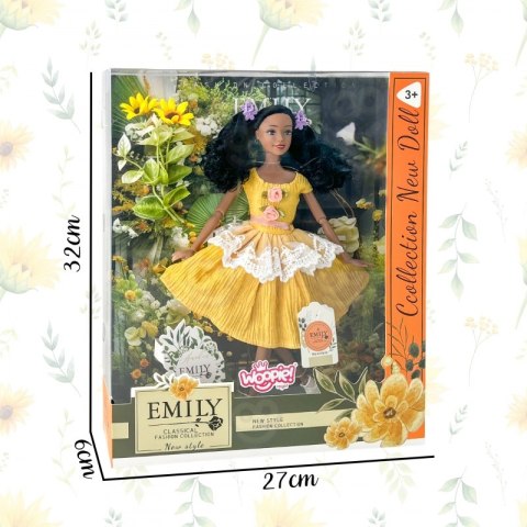 WOOPIE ROYAL Lalka Emi 32 cm Modny Strój i Piękne Czarne Włosy