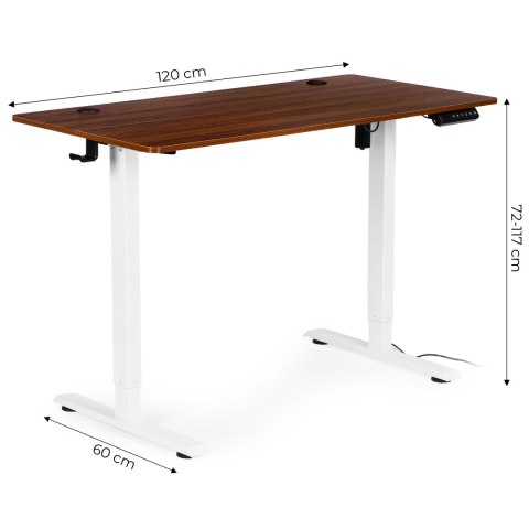 Biurko elektryczne stojące 120x60 cm regulacja wysokości 72-117 cm ModernHome