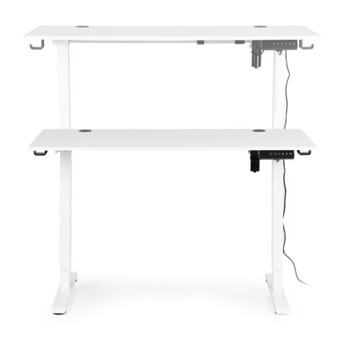 Biurko elektryczne stojące 120x60 cm regulacja wysokości 72-117 cm białe ModernHome