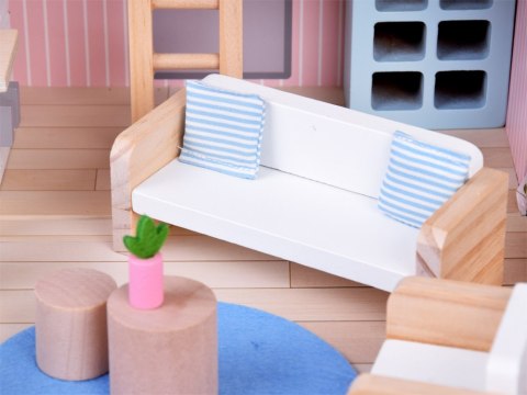 KWIECISTY Domek dla lalek w zamykanej walizce + drewniane mebelki