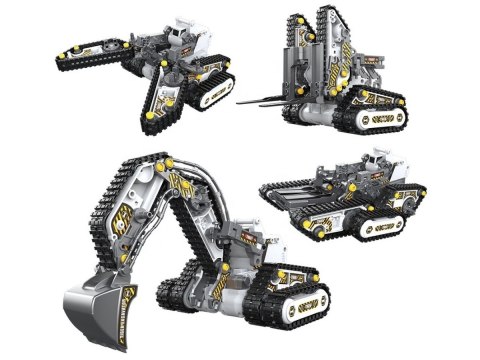 Klocki 176 El. Zestaw do składania MASZYNY BUDOWALNE 4w1 RC Koparka Czołg Wózek Widłowy Zdalnie Sterowane