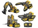 Klocki 176 El. Zestaw do składania MASZYNY BUDOWALNE 4w1 RC Koparka Czołg Wózek Widłowy Zdalnie Sterowane