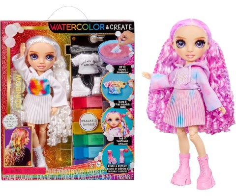 MGA 507581 Rainbow High Watercolor And Create Lalka Do Malowania Z Fioletowymi Oczami