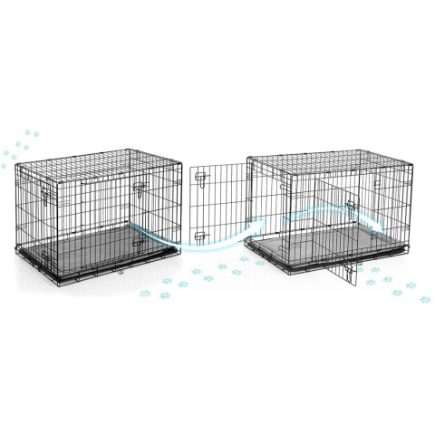 Metalowa klatka kennelowa dla psa + legowsko 91 x 57 x 62 cm PH-201