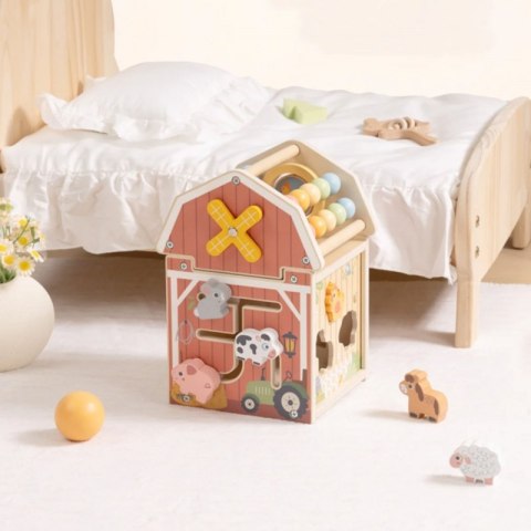  Drewniana Stodoła Aktywności Sorter Liczydło Montessori