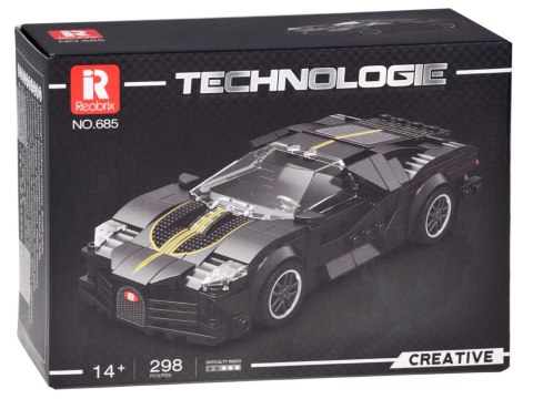 Klocki techniczne Sportowe auto CZARNE LUKSUSOWE hiperauto 298-ele