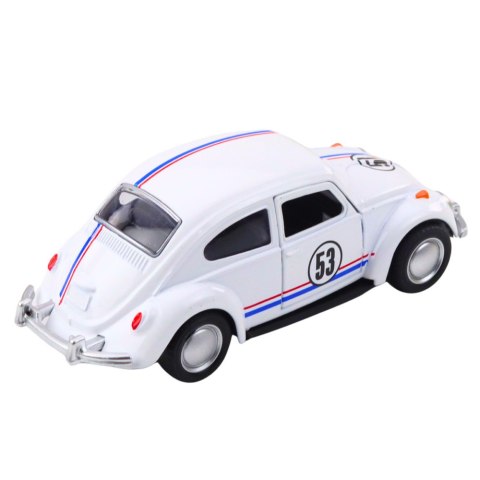 Samochód Klasyczny Garbus Metalowy Napęd Otwierane Drzwi Biały 1:32