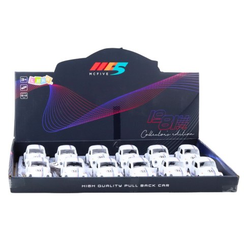 Samochód Klasyczny Garbus Metalowy Napęd Otwierane Drzwi Biały 1:32