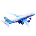 Samolot Pasażerski Z Napędem Pull Back Metalowy Światła Dźwięki 23 cm