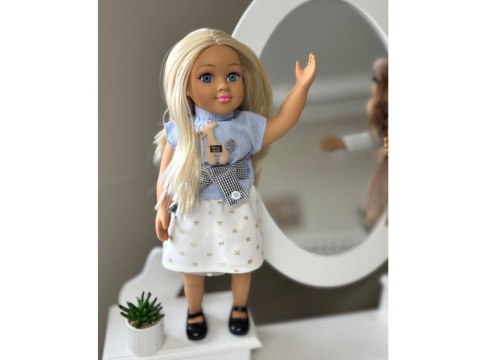 Elegancka Lalka 48 cm z długimi blond włosami - urocza stylizacja