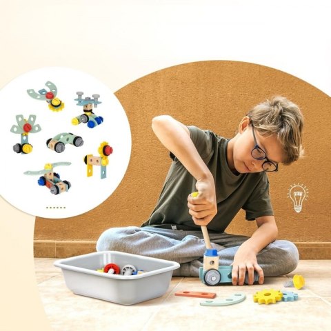 GREEN Drewniany Warsztat STEM Zestaw z Narzędziami