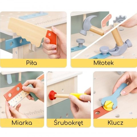 GREEN Drewniany Warsztat STEM Zestaw z Narzędziami
