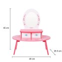 TOOKY TOY Różowa Toaletka Drewniana Do Makijażu z Lustrem