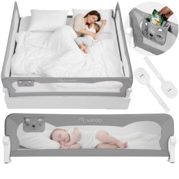 Barierka ochronna do łóżka zabezpieczająca bramka blokada 200 cm Nukido szara