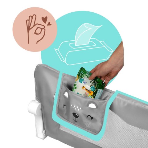 Barierka ochronna do łóżka zabezpieczająca bramka blokada 200 cm Nukido szara