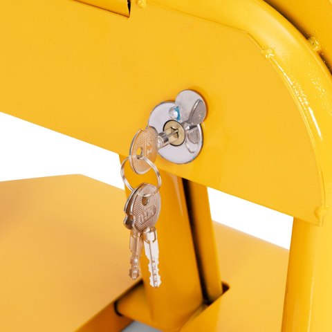 Blokada parkingowa składana zapora 30 cm na klucz z odblaskowymi pasami