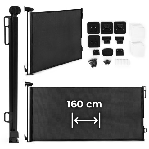 Bramka barierka roleta 160 cm ochronna zabezpieczająca na schody i drzwi czarna ECOTOYS