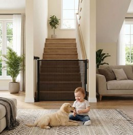 Bramka barierka roleta 160 cm ochronna zabezpieczająca na schody i drzwi czarna ECOTOYS