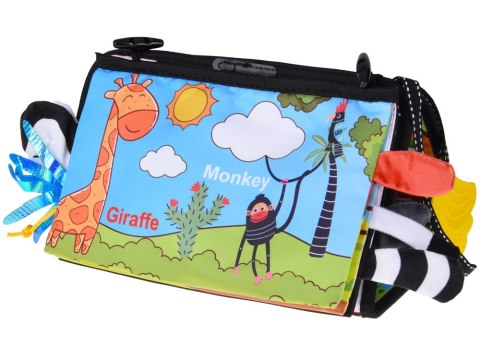 Zabawka sensoryczna składana z lusterkiem + książeczka kontrastowa