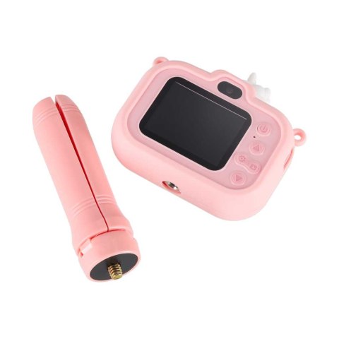 Aparat fotograficzny cyfrowy dla dzieci na statywie jednorożec różowy