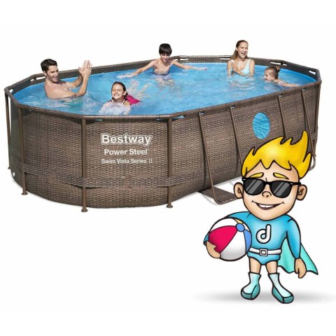 Basen ogrodowy stelażowy 488 x 305 x 107 cm 12w1 Bestway 56946