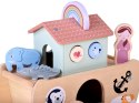 Drewniana Arka Noego + figurki zwierząt Edukacyjna zabawka Sorter